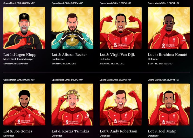 Liverpool FC phát hành bộ sưu tập NFT “LFC Heroes Club”