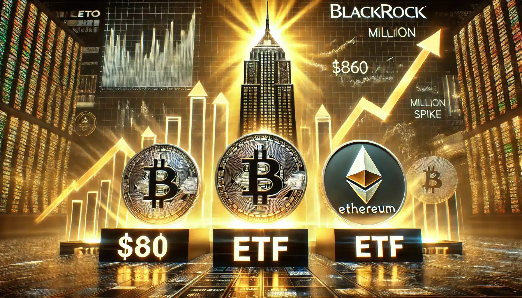 BlackRock Dominates the Bitcoin and Ethereum ETF Market with a⁣ Historic $860 Million ‍Surge