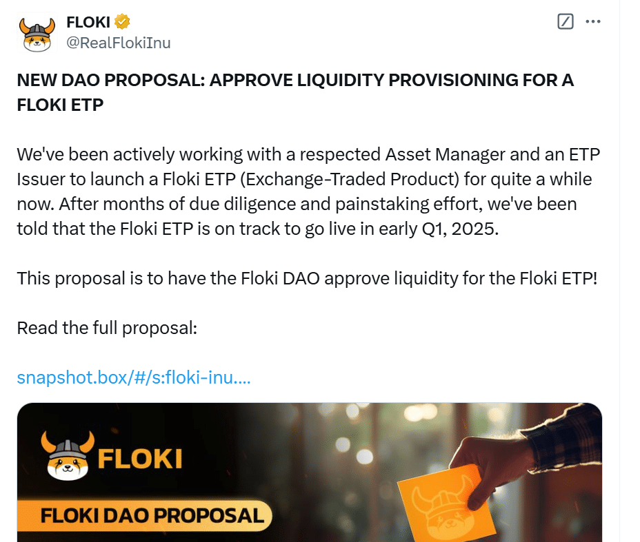 Floki⁤ Charts New Territory with ⁢Institutional ETP‌ Launch in Early 2025