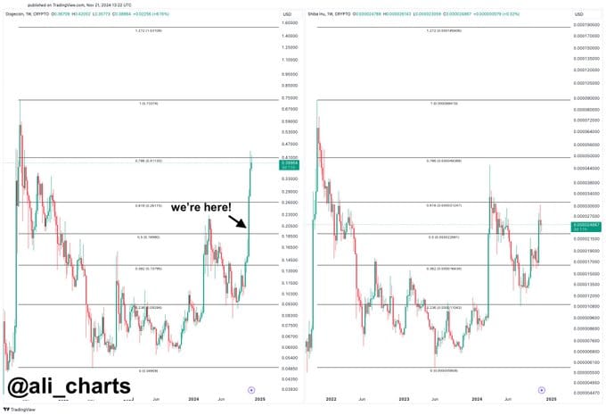 Shiba Inu Set to Follow Dogecoin’s Footsteps: A Potential 85% Surge?