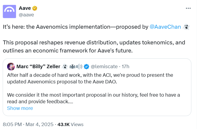 Aave ⁣Updates