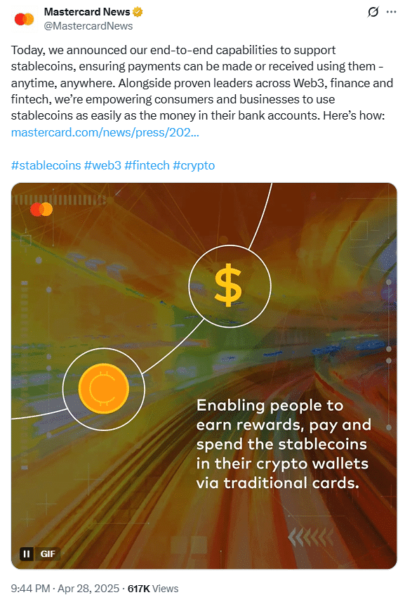 Mastercard Enables Stablecoin Settlements for Merchants Across the Globe 8 MasterCard News