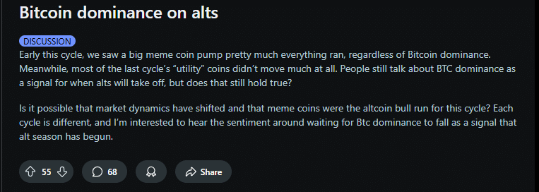 Bitcoin so với altcoin